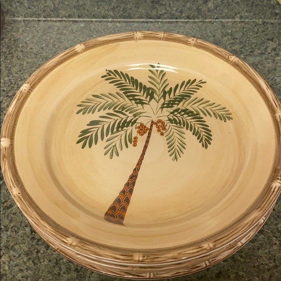 Home Trends Kitchen 4 Vintage Home Trends Palm Tree Dinner Plates Poshmark